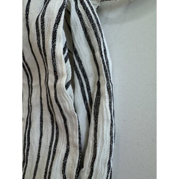 NWT Billabong Romper Tie-Front Med. Cream Black Striped Twist And Jump JNO9NBTW - Picture 12 of 15